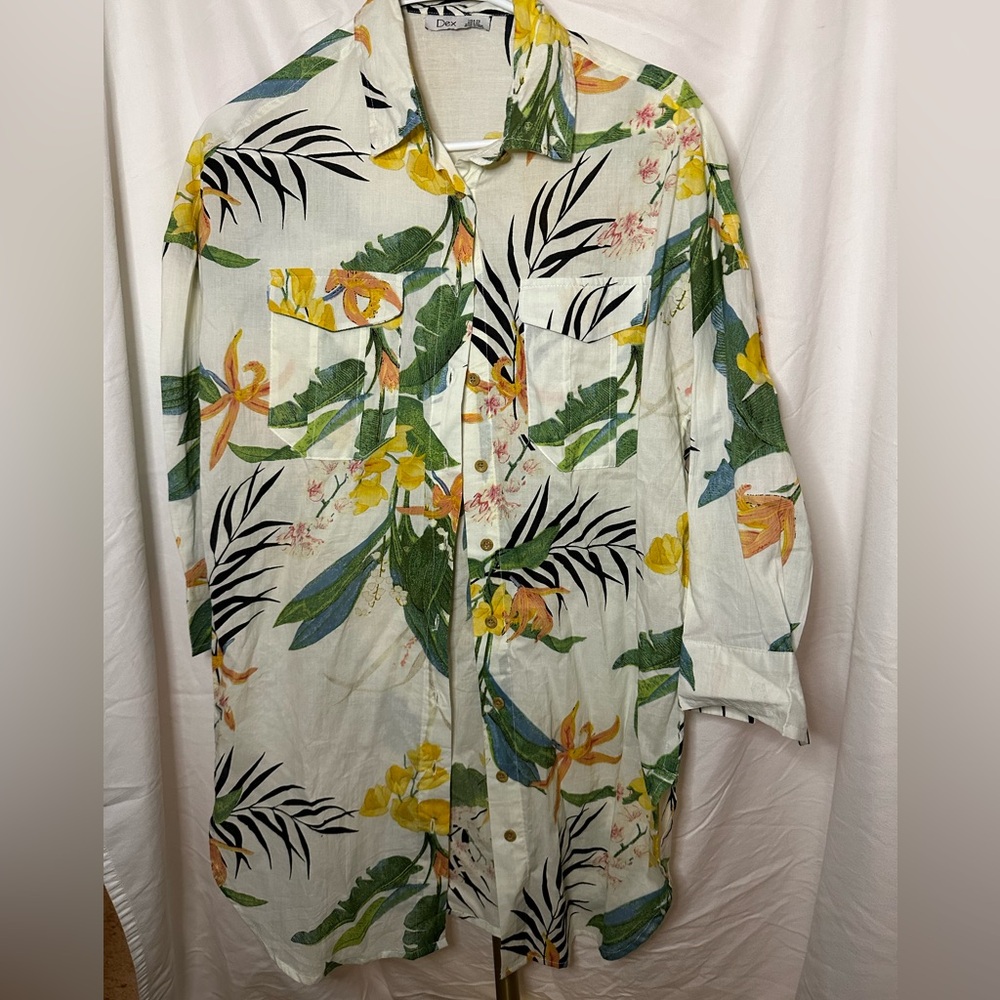 Dex Oversized Hawaiian Button Up Size XS
